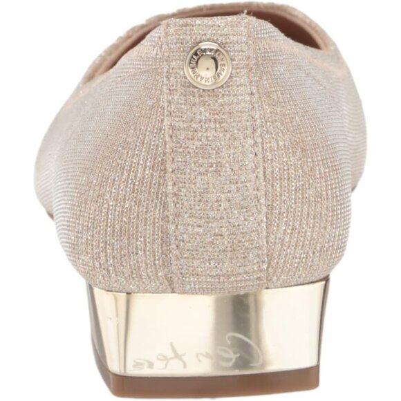 Anne Klein Womens Platinum LeatherClosed Pointed ToePull-On Carlie Ballet Flat - Picture 3 of 7